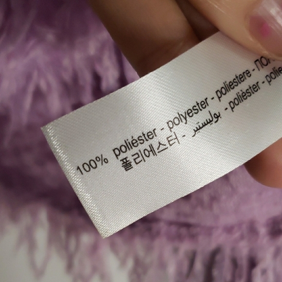 EUC ZARA LILAC CROPPED FEATHER EFFECT SWEATER SIZE SMALL - Picture 7 of 9